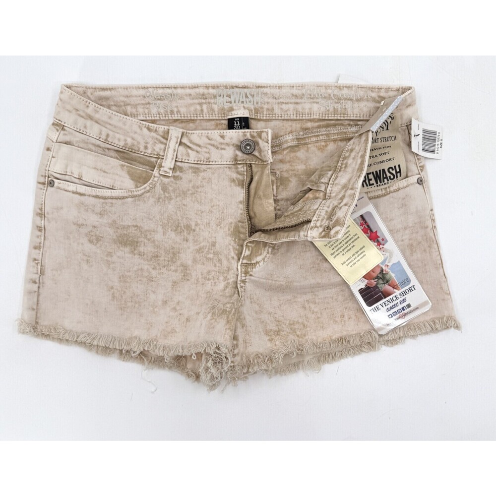NEW Rewash Shorts Womens 11 Gold Denim Cutoff NWT Classic Rise Mid rise